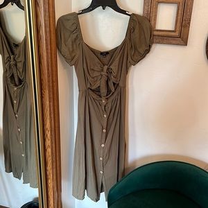 Olive green spring dress size S (S/M)